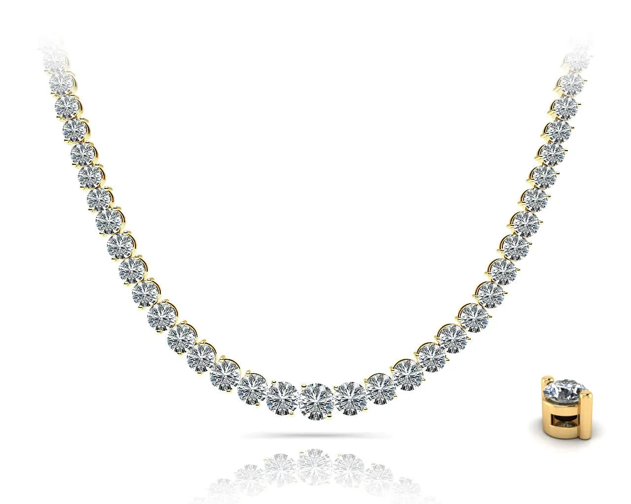 Graduated Diamond Strand Diamond  with 10.95 ct.(finished)