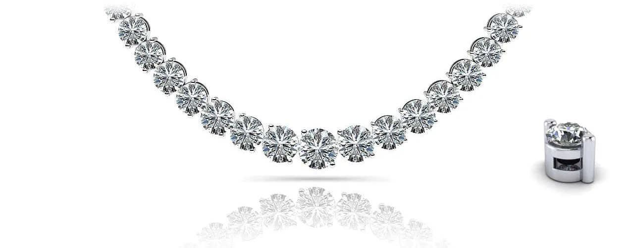 Graduated Diamond Strand Necklace With Shiny Diamond Links  with 2.05 ct.(finished)