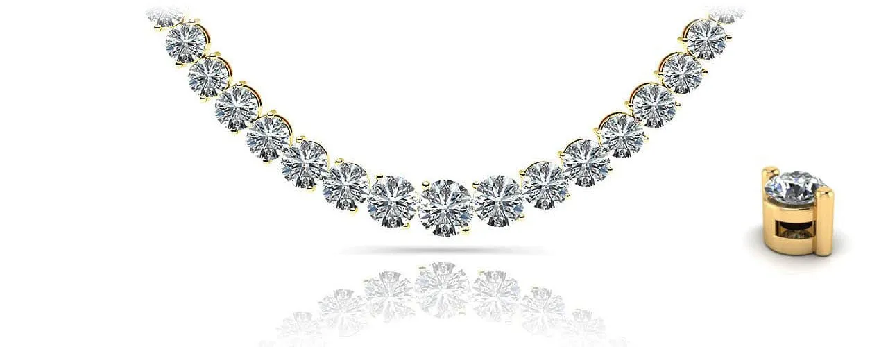 Graduated Diamond Strand Necklace With Shiny Diamond Links  with 2.05 ct.(finished)