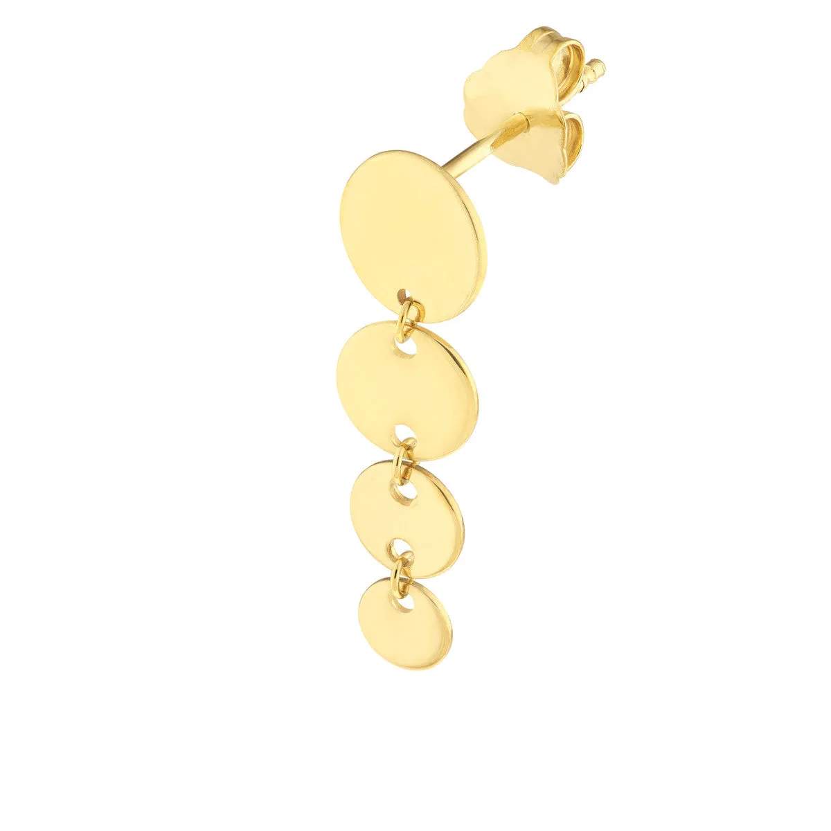 Graduated Disc Drop Earrings on Post Back