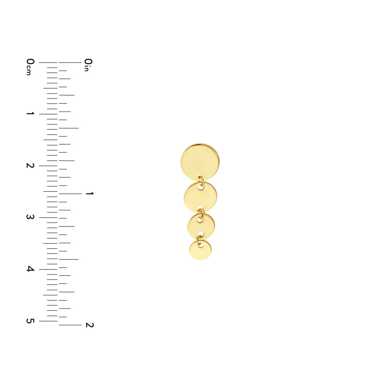 Graduated Disc Drop Earrings on Post Back