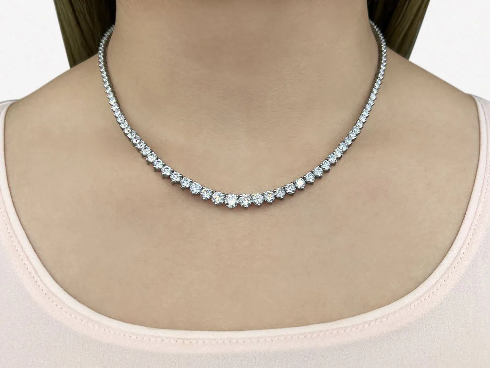 Graduated Red Carpet Diamond Necklace with 15.09 ct.(finished)