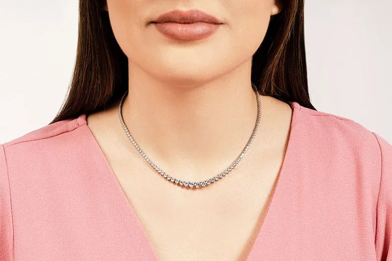 Graduated Red Carpet Diamond Necklace with 15.09 ct.(finished)
