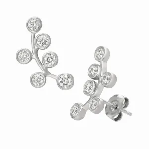‘GRAPE VINE’ UP-THE-EAR DIAMOND EARRINGS 14K GOLD (1 CTW)