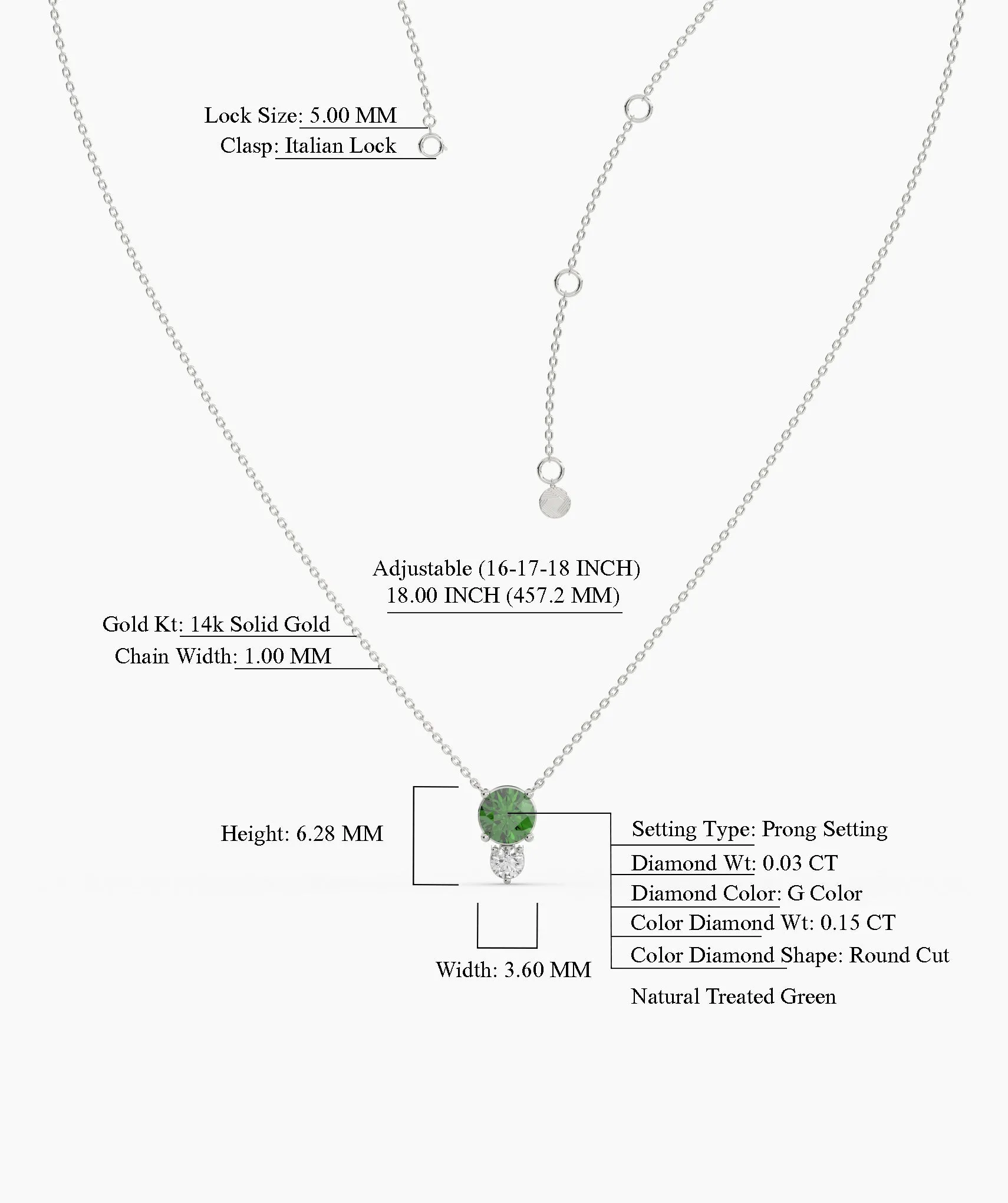Green Harmony Double Gem Necklace
