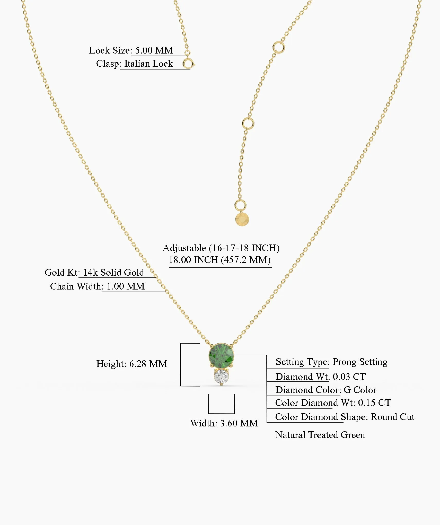 Green Harmony Double Gem Necklace