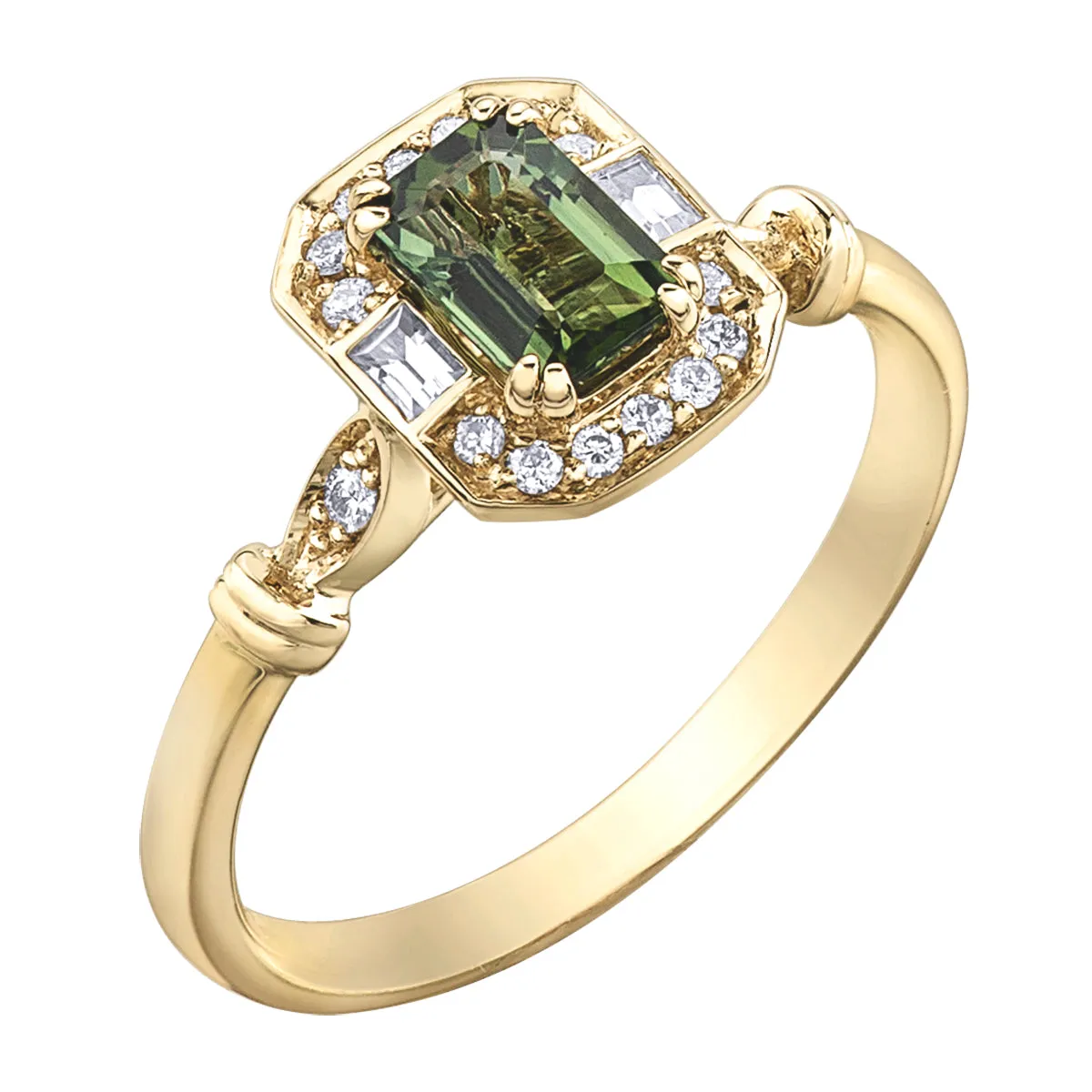Green Tourmaline Vintage-Inspired Ring