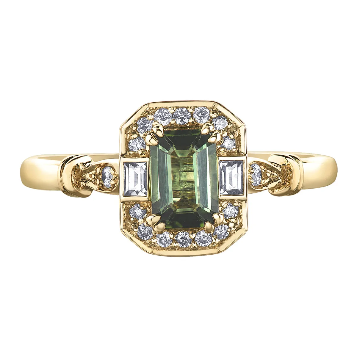 Green Tourmaline Vintage-Inspired Ring