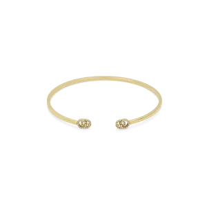 Gucci 18K Yellow Gold GG Running Bangle with Diamond