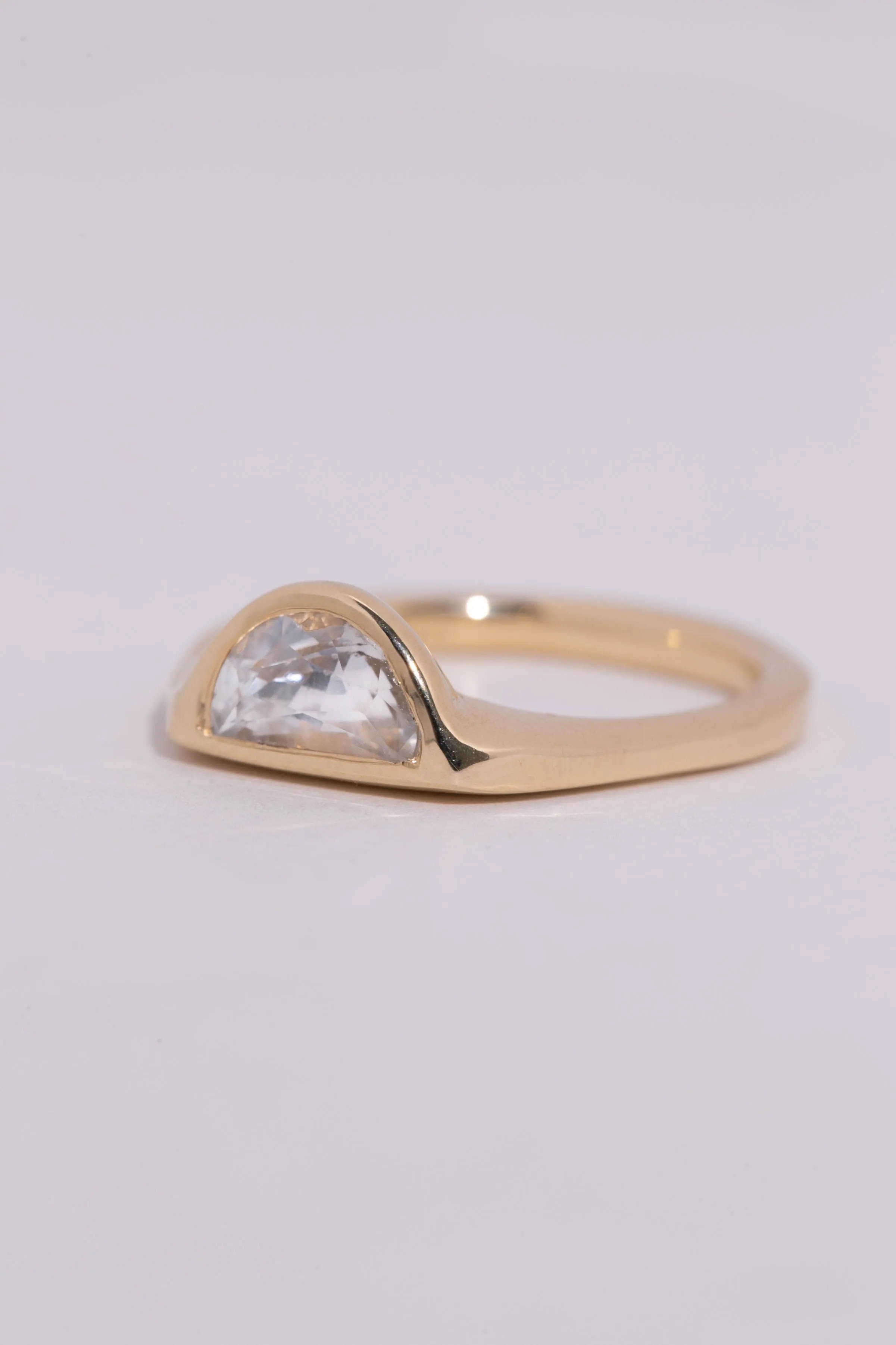 Halfmoon Sapphire Solitaire