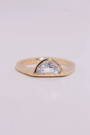 Halfmoon Sapphire Solitaire