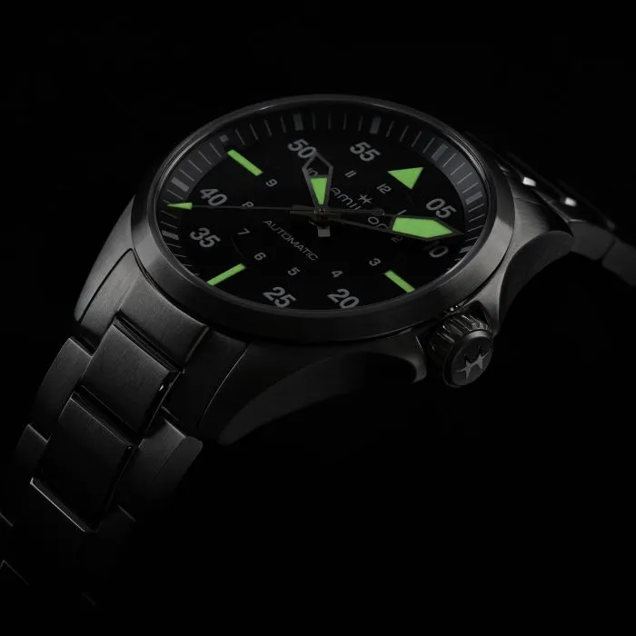 Hamilton Khaki Aviation Pilot Auto Black 36mm on Bracelet