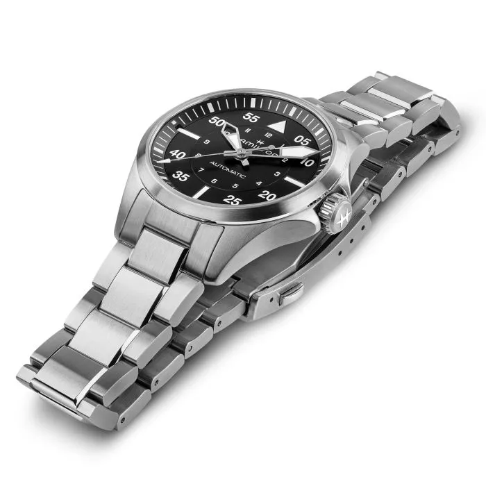 Hamilton Khaki Aviation Pilot Auto Black 36mm on Bracelet