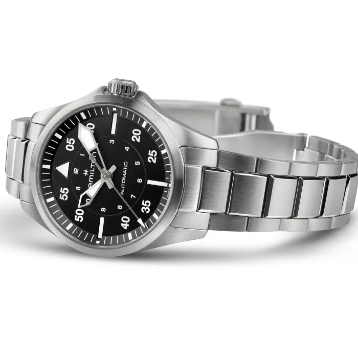 Hamilton Khaki Aviation Pilot Auto Black 36mm on Bracelet