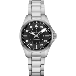 Hamilton Khaki Aviation Pilot Auto Black 36mm on Bracelet