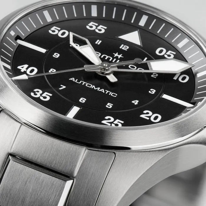 Hamilton Khaki Aviation Pilot Auto Black 36mm on Bracelet