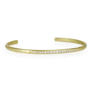 Hammered Cuff with Graduated Diamonds