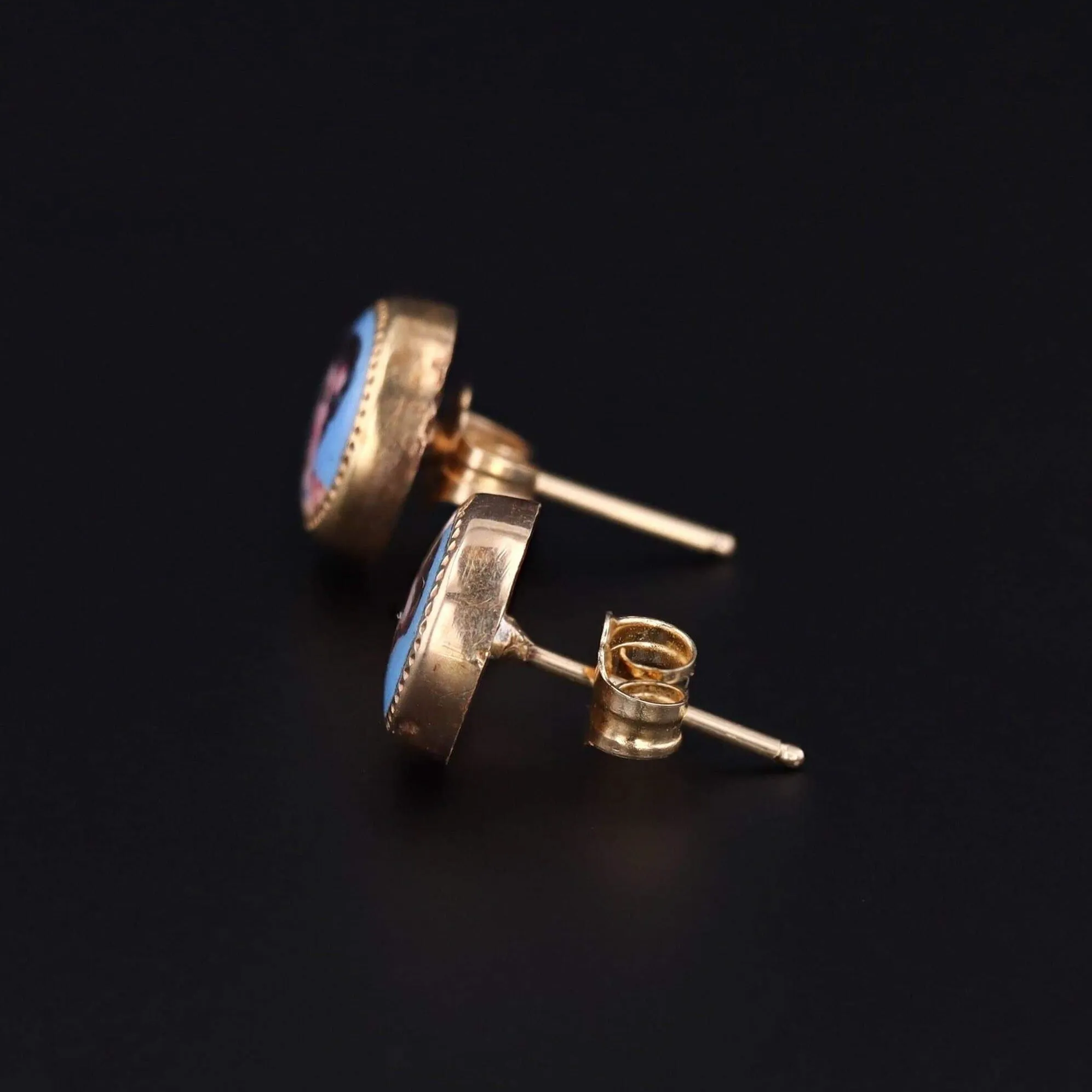 Hand Painted Lady Earrings | 14k Gold Earrings