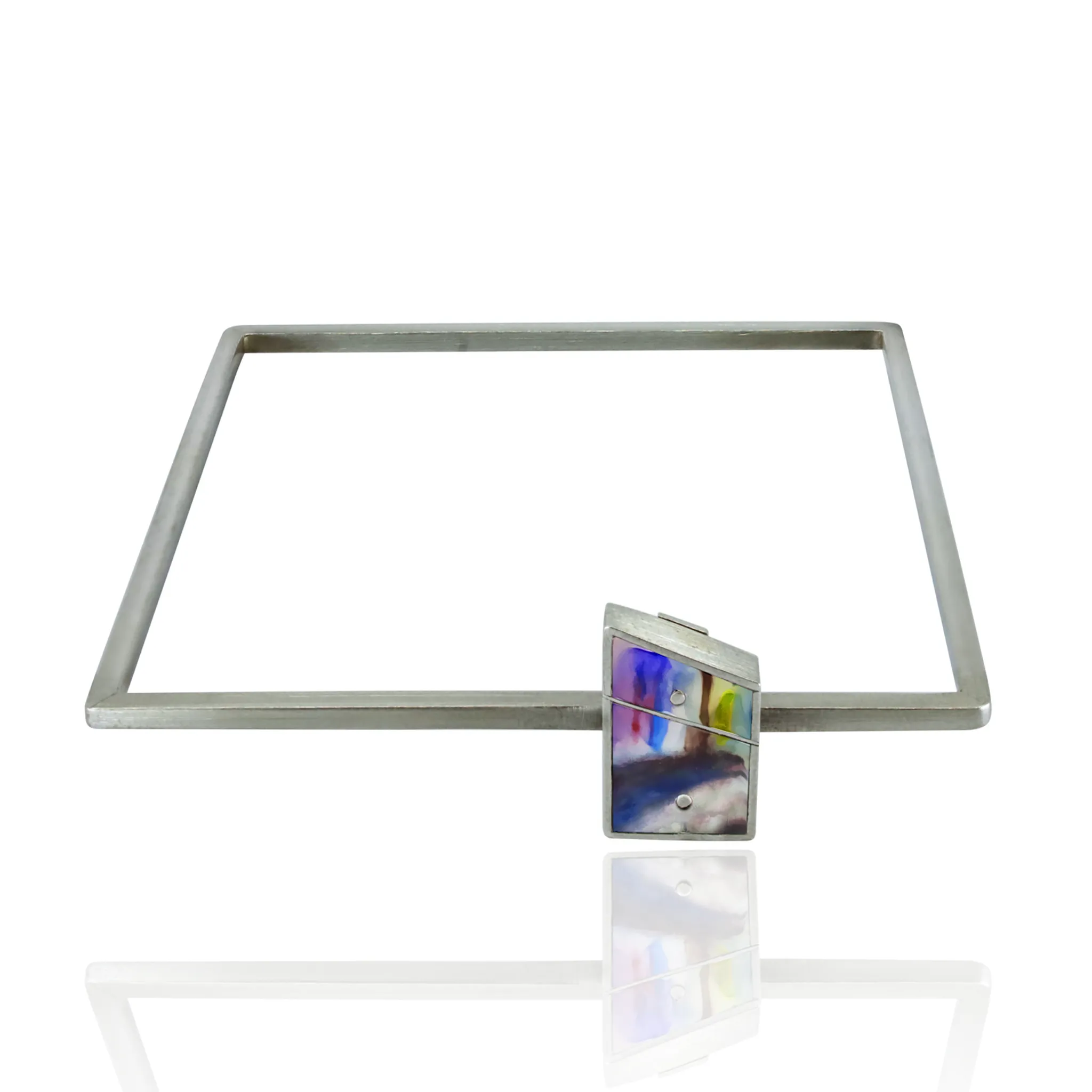 Hand-Painted Sterling Silver 41st and 7th Bangle