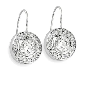 Hanging Diamond Bezel Earrings in 18K, 2.15CT Total