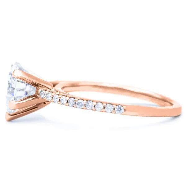 Heart Moissanite 5 Prongs Diamond Accent Ice Cathedral Solitaire Ring