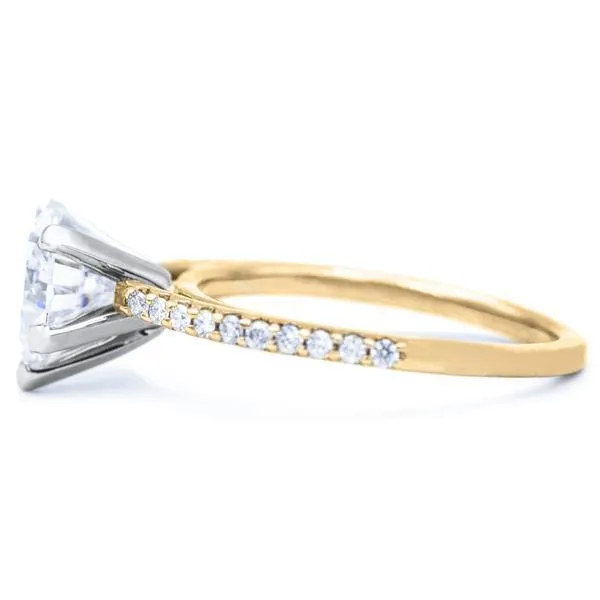Heart Moissanite 5 Prongs Diamond Accent Ice Cathedral Solitaire Ring