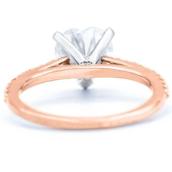 Heart Moissanite 5 Prongs Diamond Accent Ice Cathedral Solitaire Ring