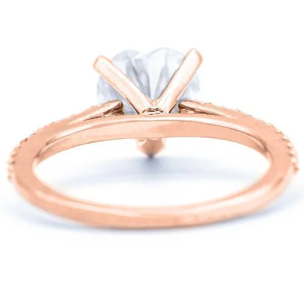 Heart Moissanite 5 Prongs Diamond Accent Ice Cathedral Solitaire Ring