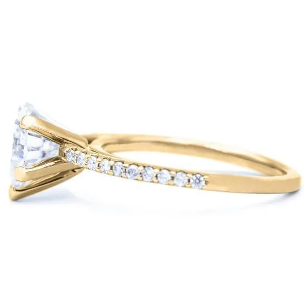 Heart Moissanite 5 Prongs Diamond Accent Ice Cathedral Solitaire Ring