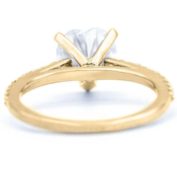 Heart Moissanite 5 Prongs Diamond Accent Ice Cathedral Solitaire Ring