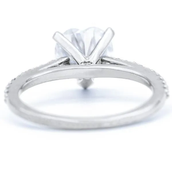 Heart Moissanite 5 Prongs Diamond Accent Ice Cathedral Solitaire Ring