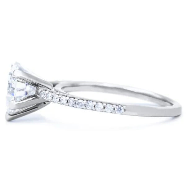 Heart Moissanite 5 Prongs Diamond Accent Ice Cathedral Solitaire Ring
