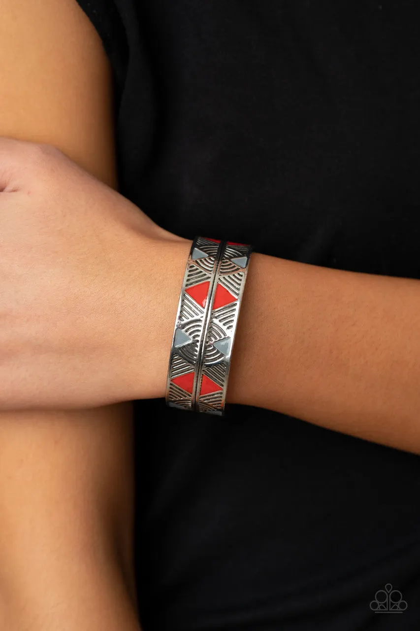 Hidden Glyphs Red Paparazzi Bracelet