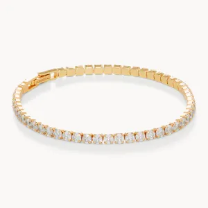 Hillberg & Berk Sterling Silver Gold Plated CZ Tennis Bracelet
