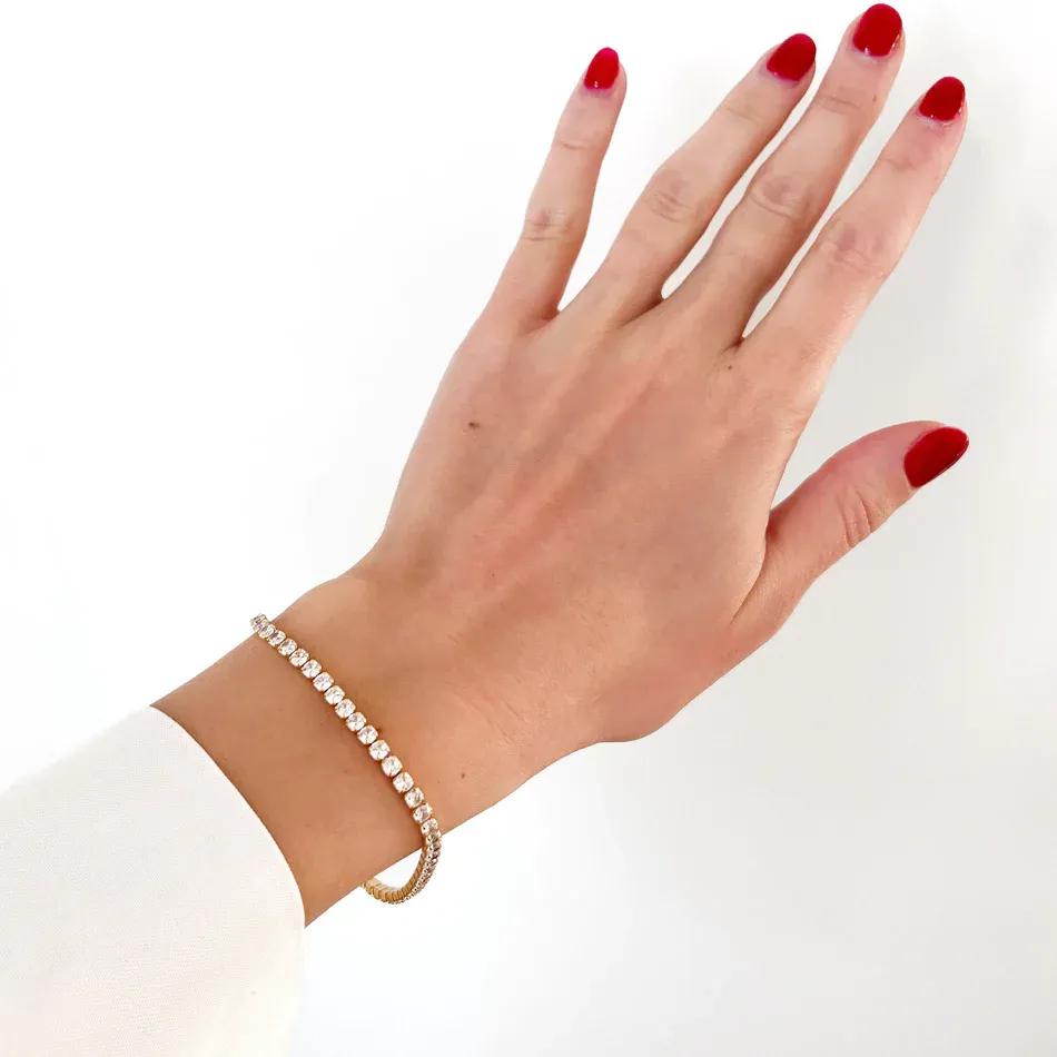 Hillberg & Berk Sterling Silver Gold Plated CZ Tennis Bracelet