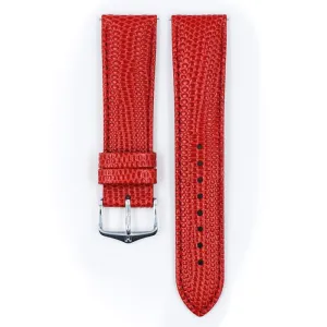 Hirsch RAINBOW Bonded Leather Watch Strap in RED