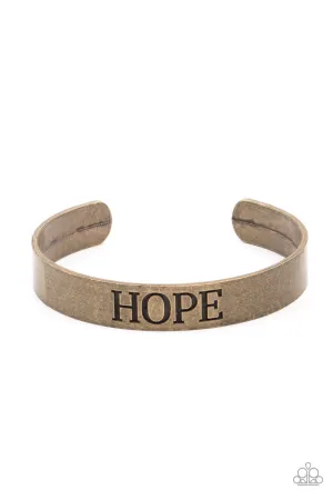 Hope Makes the World Go Round Brass Paparazzi Bracelet
