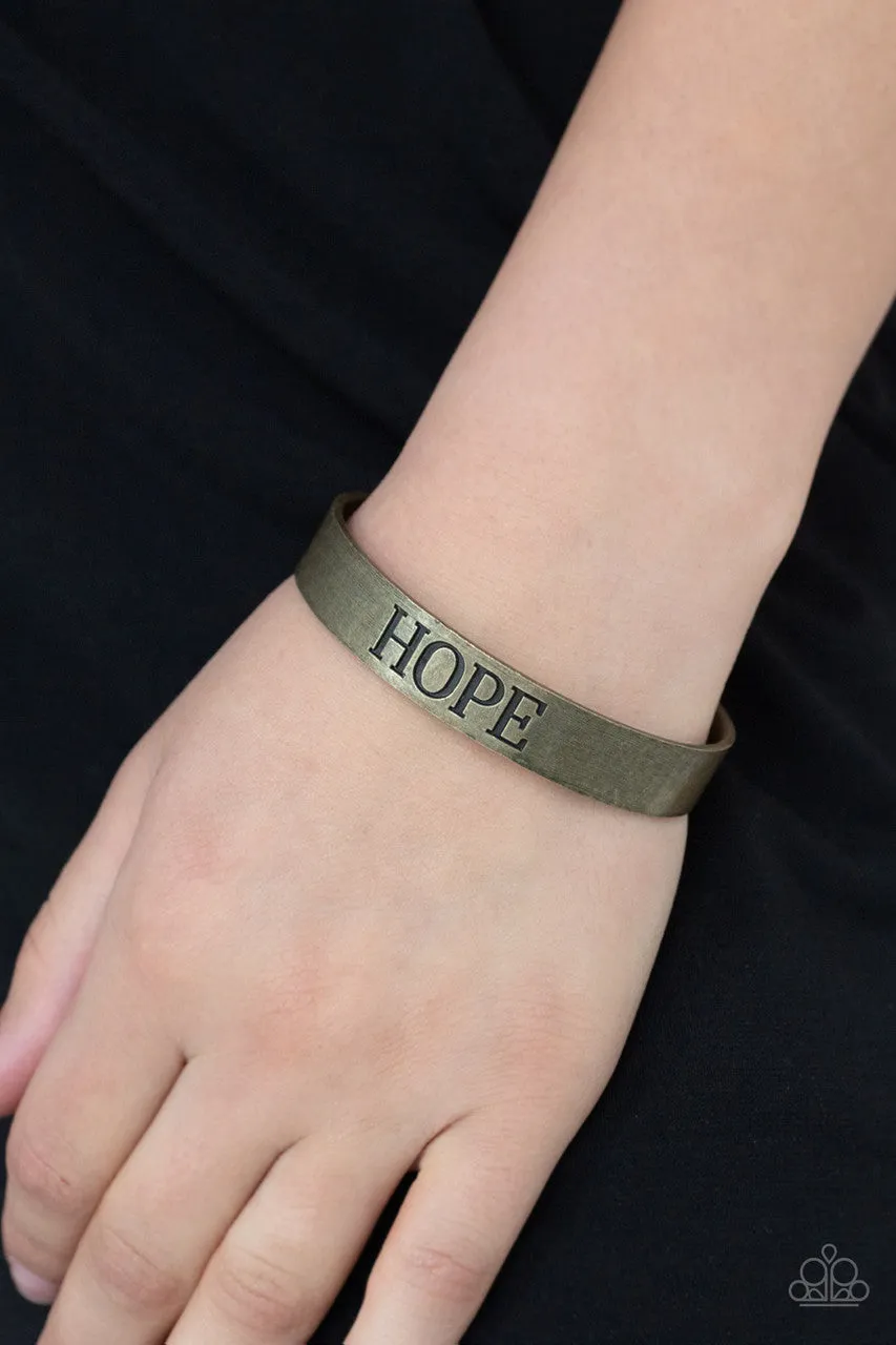 Hope Makes the World Go Round Brass Paparazzi Bracelet