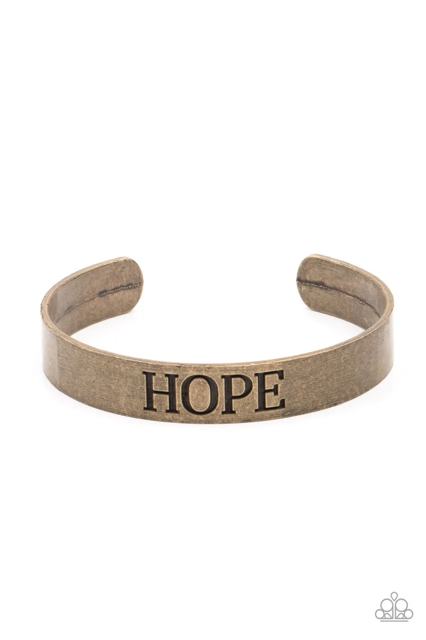 Hope Makes the World Go Round Brass Paparazzi Bracelet