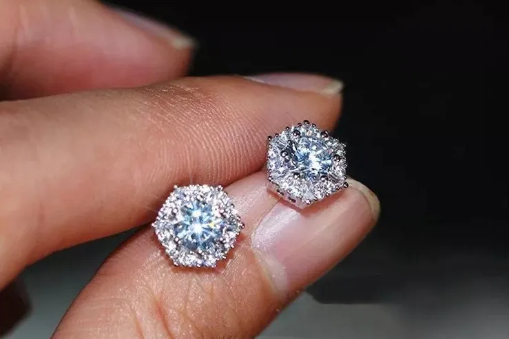 Iced Out Earrings | Diamond Earrings | Womens Earrings | Womens Diamond Ear Studs | Womens Stud Earrings | Mens Diamond Ear Studs