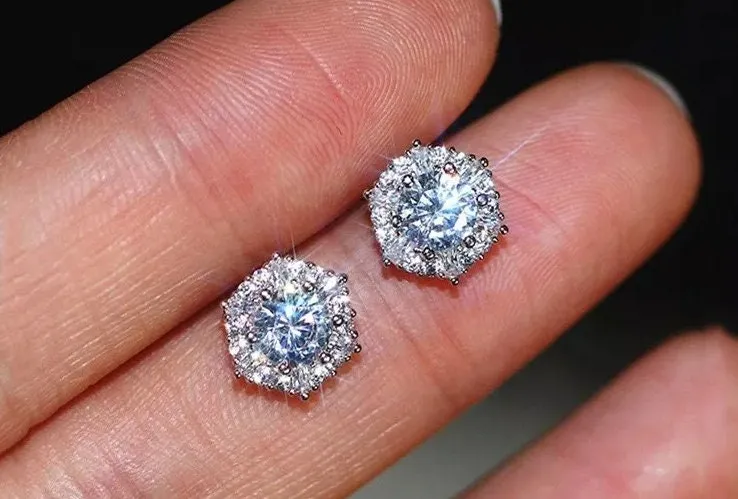 Iced Out Earrings | Diamond Earrings | Womens Earrings | Womens Diamond Ear Studs | Womens Stud Earrings | Mens Diamond Ear Studs