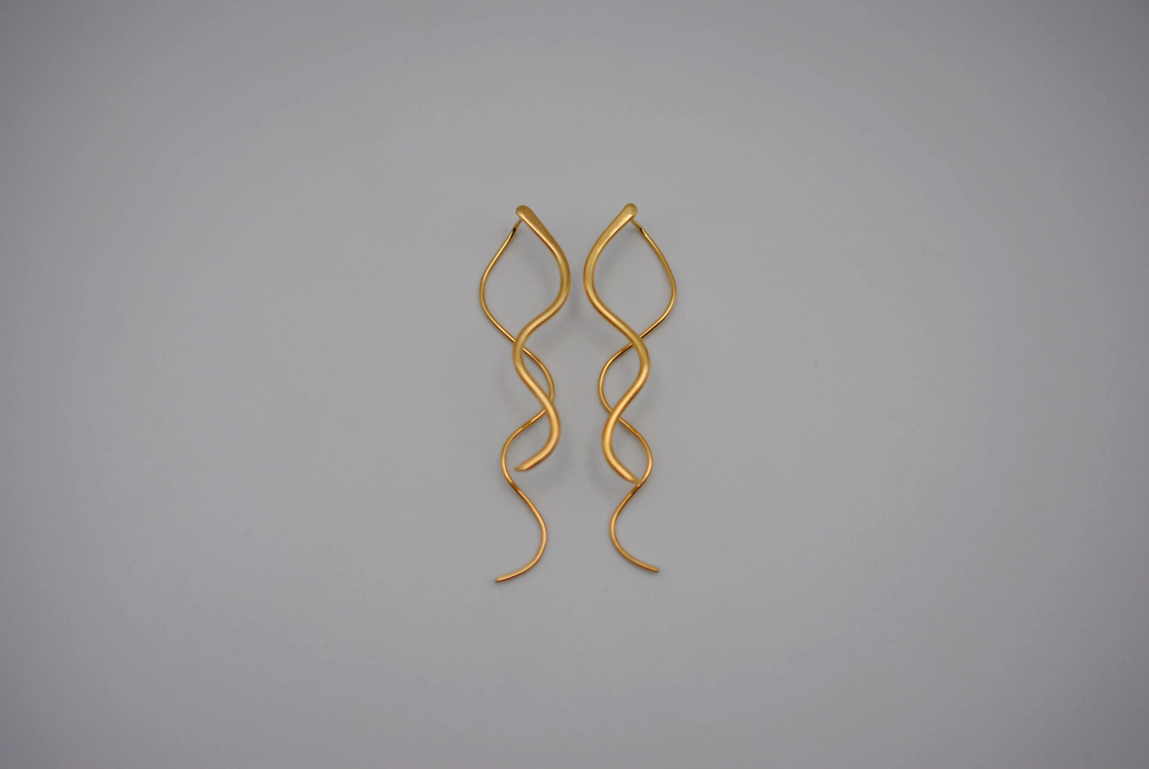 Infinity Yellow Gold Roots Dangle Earrings