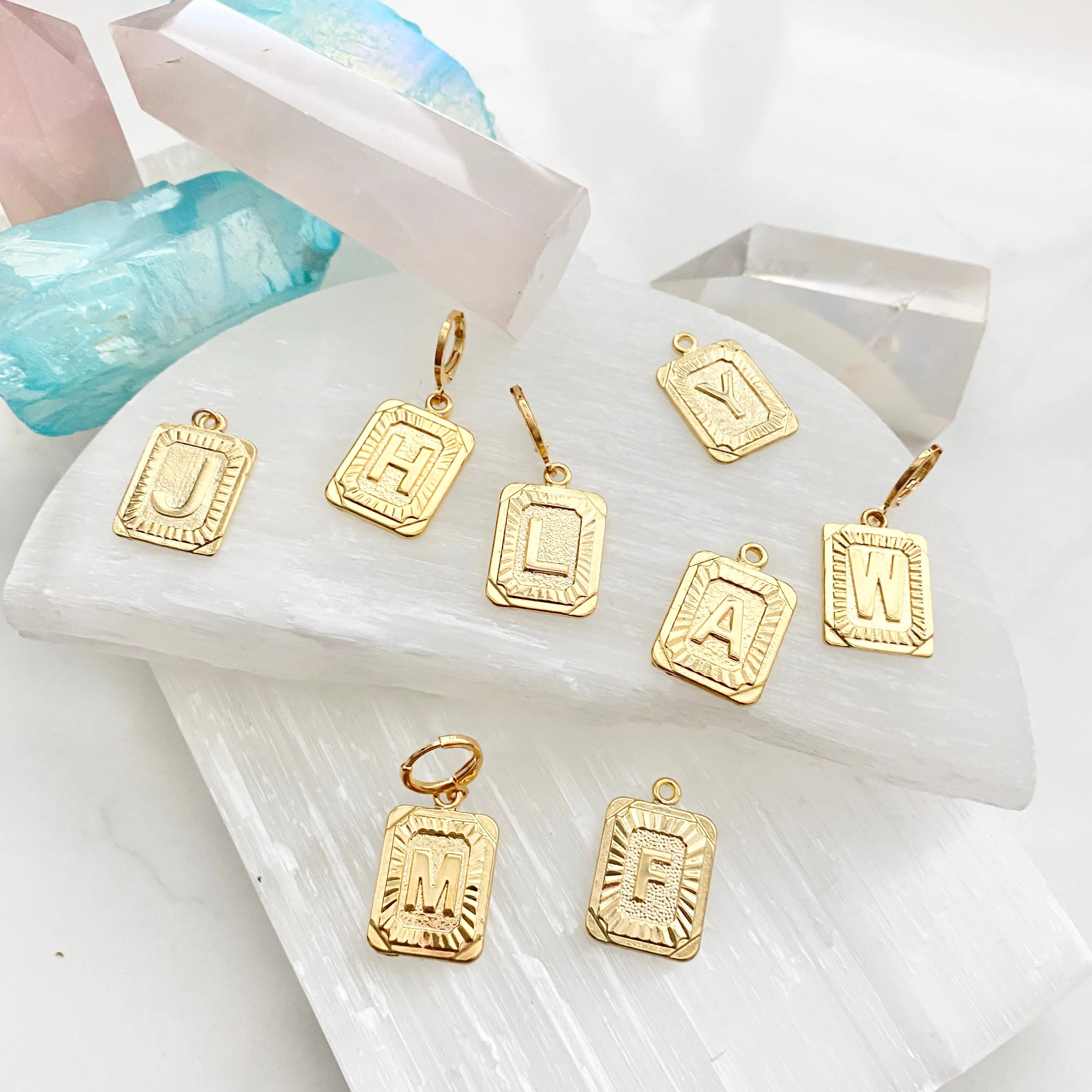Initial Huggie Hoop Earrings