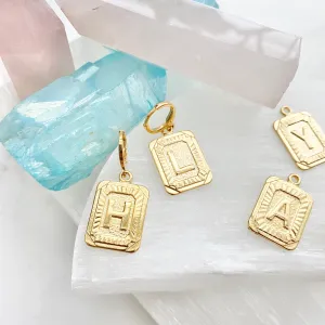 Initial Huggie Hoop Earrings