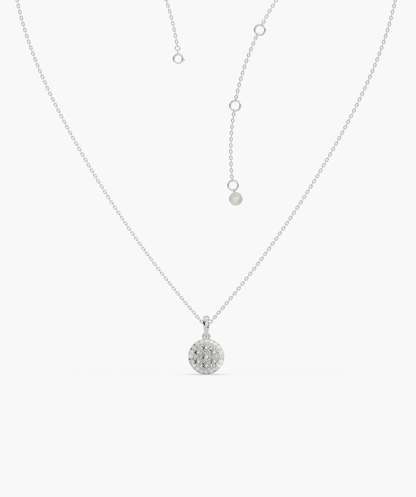 Intricate Diamond Cluster Pendant