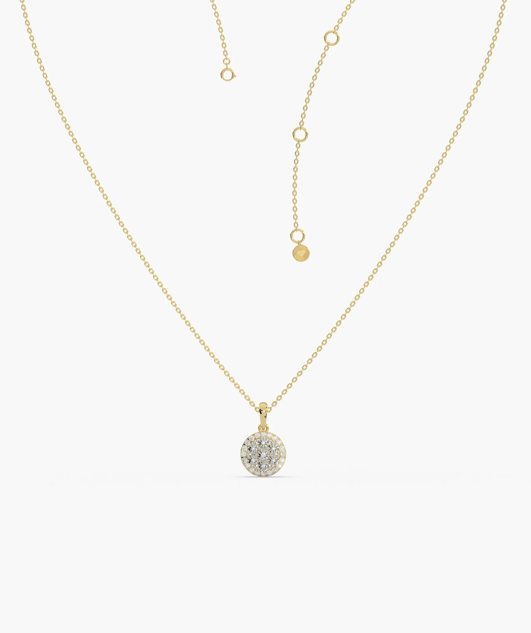 Intricate Diamond Cluster Pendant