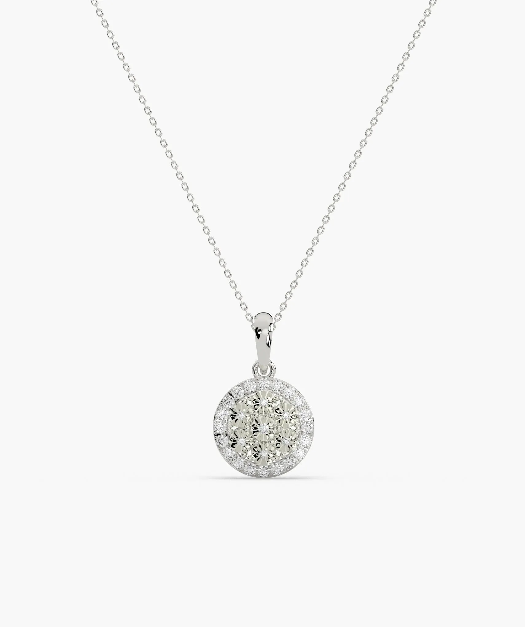 Intricate Diamond Cluster Pendant