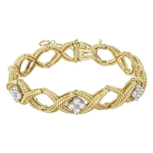 Jabel Diamond Bracelet Complete with Three Diamond Clusters- FB68