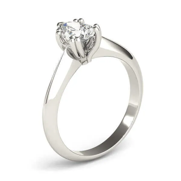 JewelMore 0.5 Carat & 1 Carat Certified 14K Solitaire Oval Cut Diamond Engagement Ring for women (G-H Color, SI-VS Clarity)