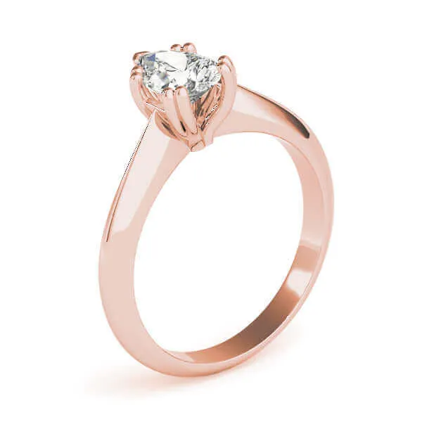 JewelMore 0.5 Carat & 1 Carat Certified 14K Solitaire Oval Cut Diamond Engagement Ring for women (G-H Color, SI-VS Clarity)